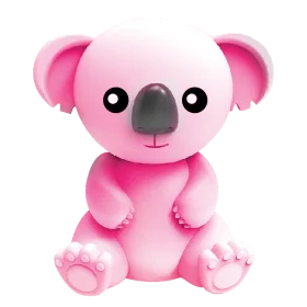Adorable Pink Cartoon Koala Clipart: Cuddly Kawaii Character Design
