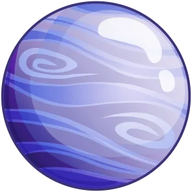 Ethereal Blue Neptune-Inspired Planetary Sphere Clipart Illustration