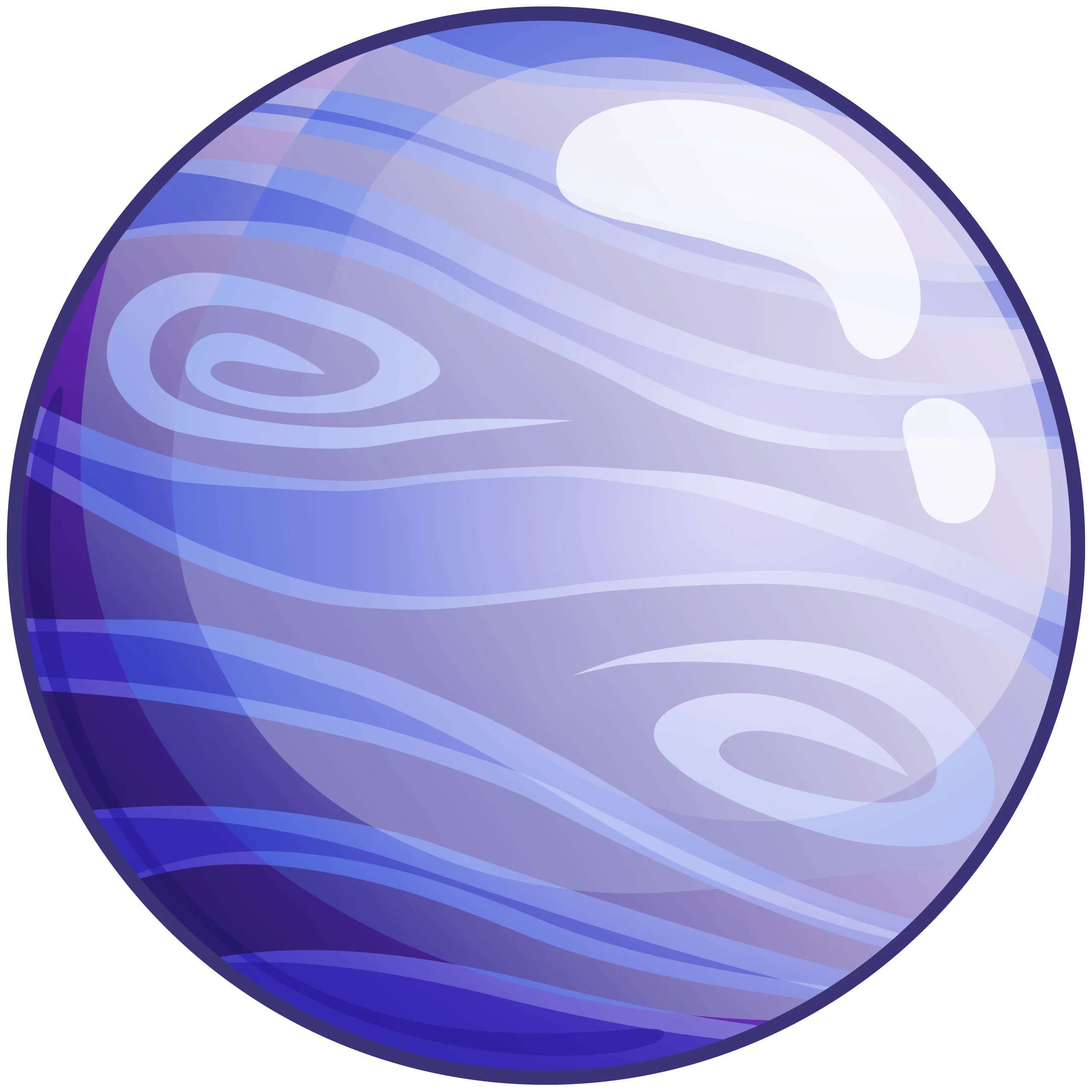Ethereal Blue Neptune-Inspired Planetary Sphere Clipart Illustration