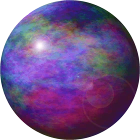 Ethereal Cosmic Sphere: A Mesmerizing Digital Planetary Clipart Illustration