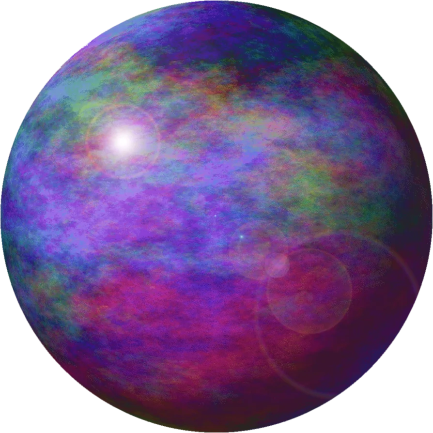 Ethereal Cosmic Sphere: A Mesmerizing Digital Planetary Clipart Illustration