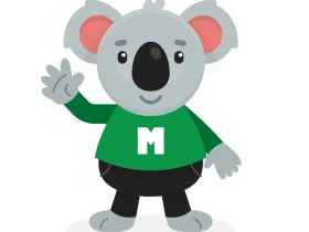 Friendly Cartoon Koala Bear Mascot Clipart with Green Shirt and Playful Pose
