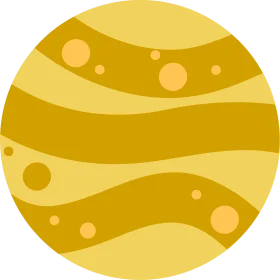 Golden Planetary Landscape: Abstract Minimalist Solar System Clipart Design