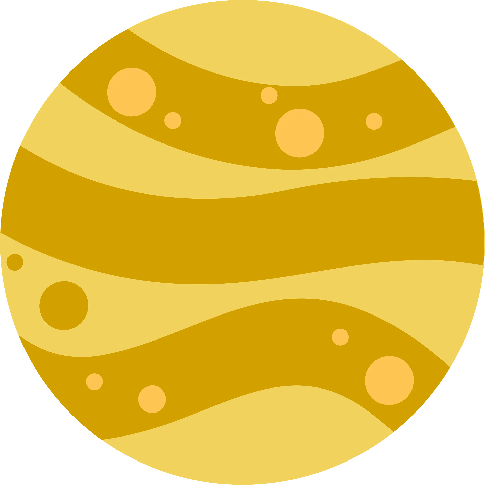 Golden Planetary Landscape: Abstract Minimalist Solar System Clipart Design