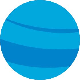 Minimalist Azure Neptune-Inspired Planet Clipart Graphic Design