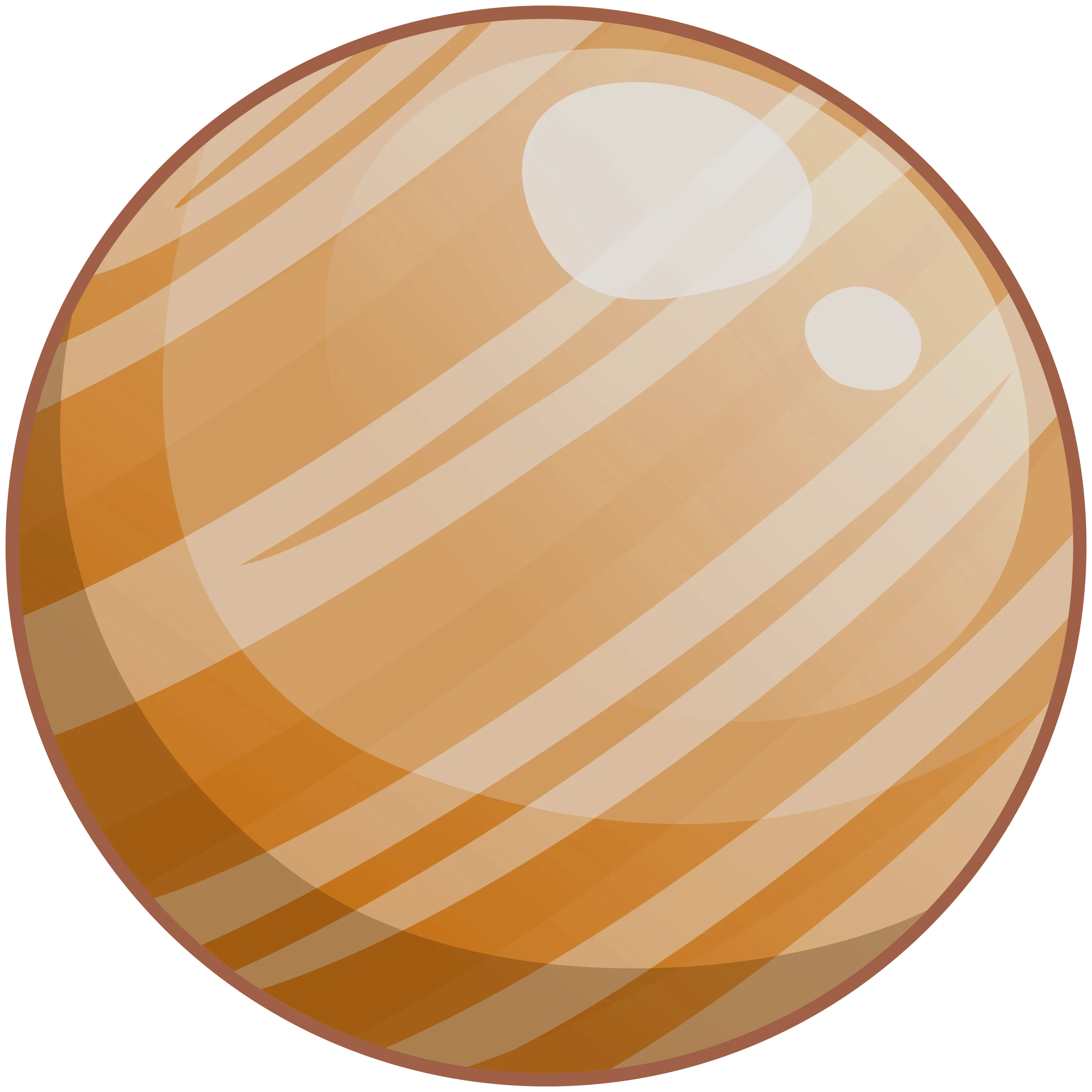 Minimalist Geometric Jupiter-Inspired Planetary Sphere Clipart Design