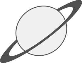 Minimalist Saturn-Inspired Planet Clipart with Elegant Ring Design