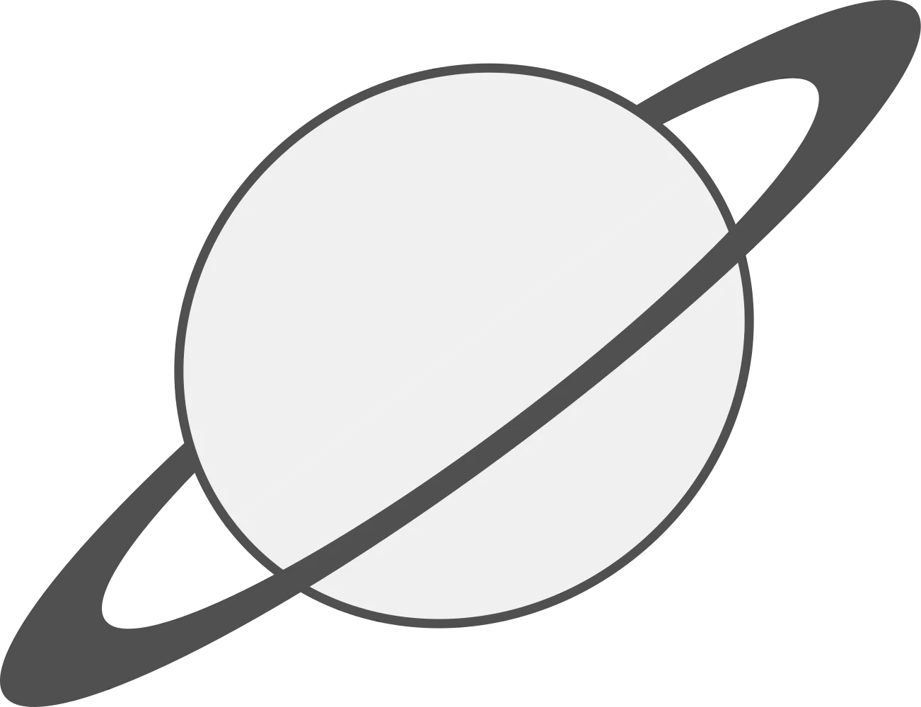 Minimalist Saturn-Inspired Planet Clipart with Elegant Ring Design