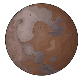 Muted Toned Realistic Mars Planet Surface Clipart Illustration Design