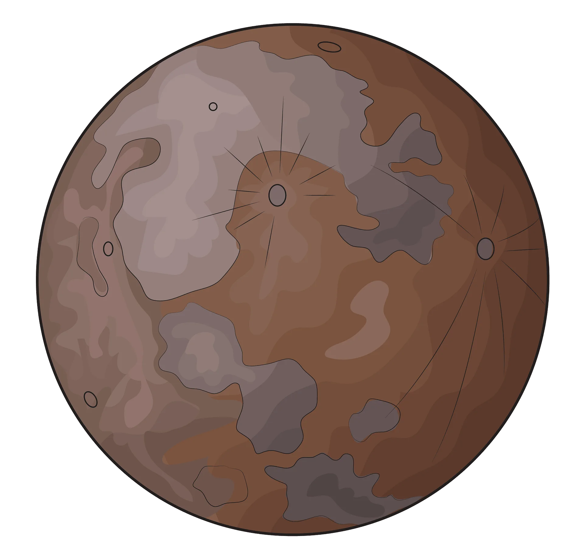 Muted Toned Realistic Mars Planet Surface Clipart Illustration Design