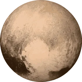 Pluto Planetary Clipart: Sepia-Toned Celestial Representation of Distant Dwarf Planet