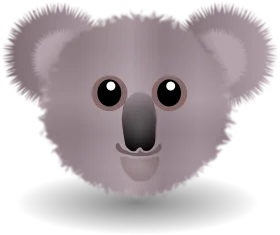 Soft and Fluffy Cute Koala Bear Clipart with Adorable Round Face Design