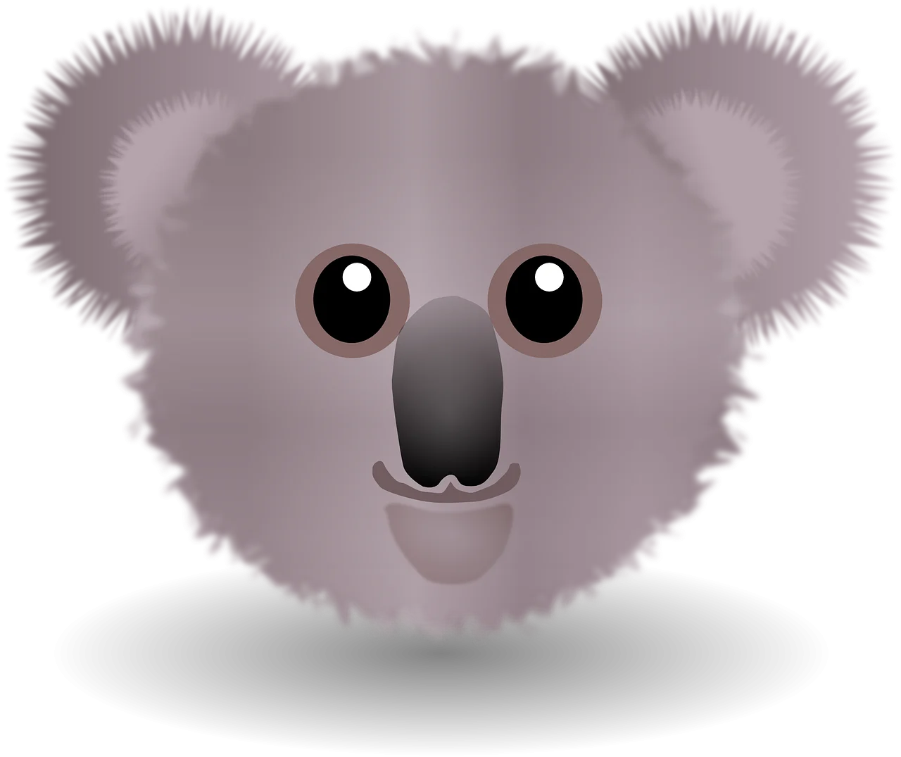 Soft and Fluffy Cute Koala Bear Clipart with Adorable Round Face Design