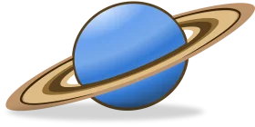 Stylized Cartoon Saturn-Like Planet Clipart with Distinctive Rings