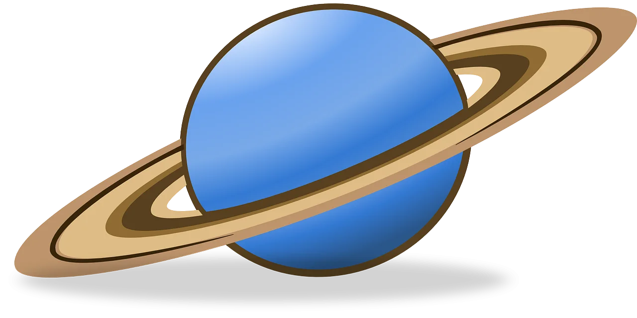 Stylized Cartoon Saturn-Like Planet Clipart with Distinctive Rings