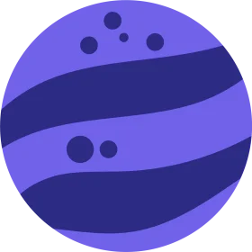 Stylized Cosmic Sphere: A Whimsical Planet Clipart Design in Purple Hues