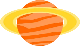 Stylized Minimalist Saturn-Inspired Planet Clipart with Warm Color Gradient
