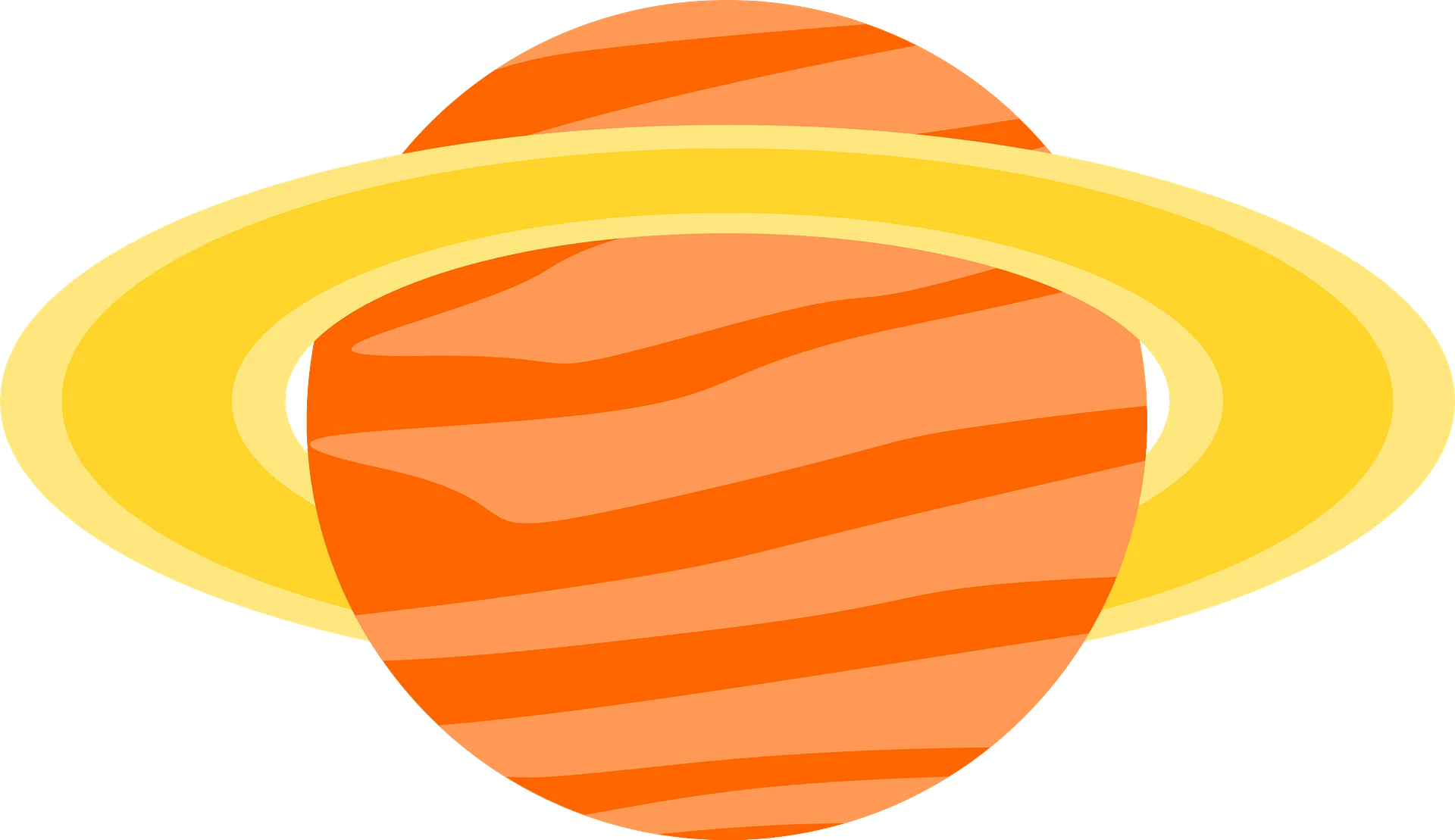 Stylized Minimalist Saturn-Inspired Planet Clipart with Warm Color Gradient