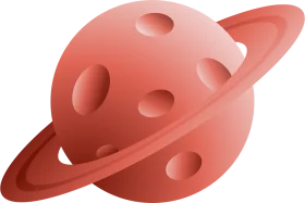 Whimsical Salmon-Toned Saturn-Inspired Planet Clipart with Playful Craters