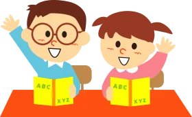 Cheerful Kids Learning ABC Alphabet Clipart for Educational Resources