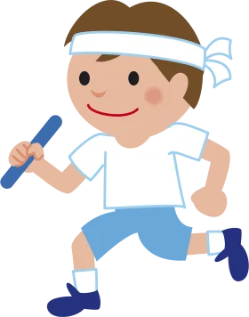 Cheerful Young Athlete Running with Enthusiasm in Playful Sports Clipart Illustration