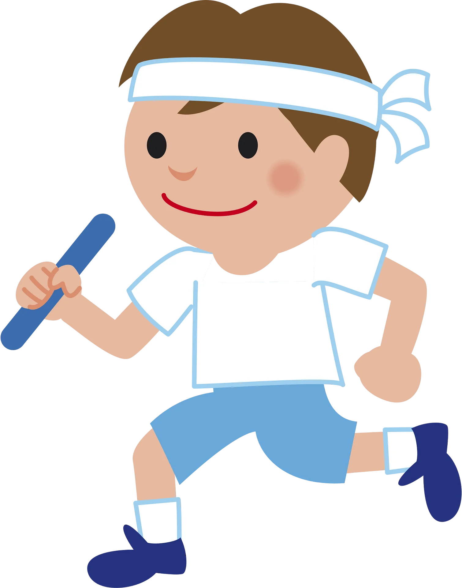 Cheerful Young Athlete Running with Enthusiasm in Playful Sports Clipart Illustration