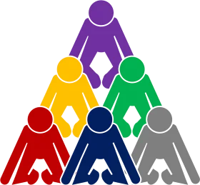 Collaborative Team Hierarchy Pyramid Showing Organizational Teamwork Clipart