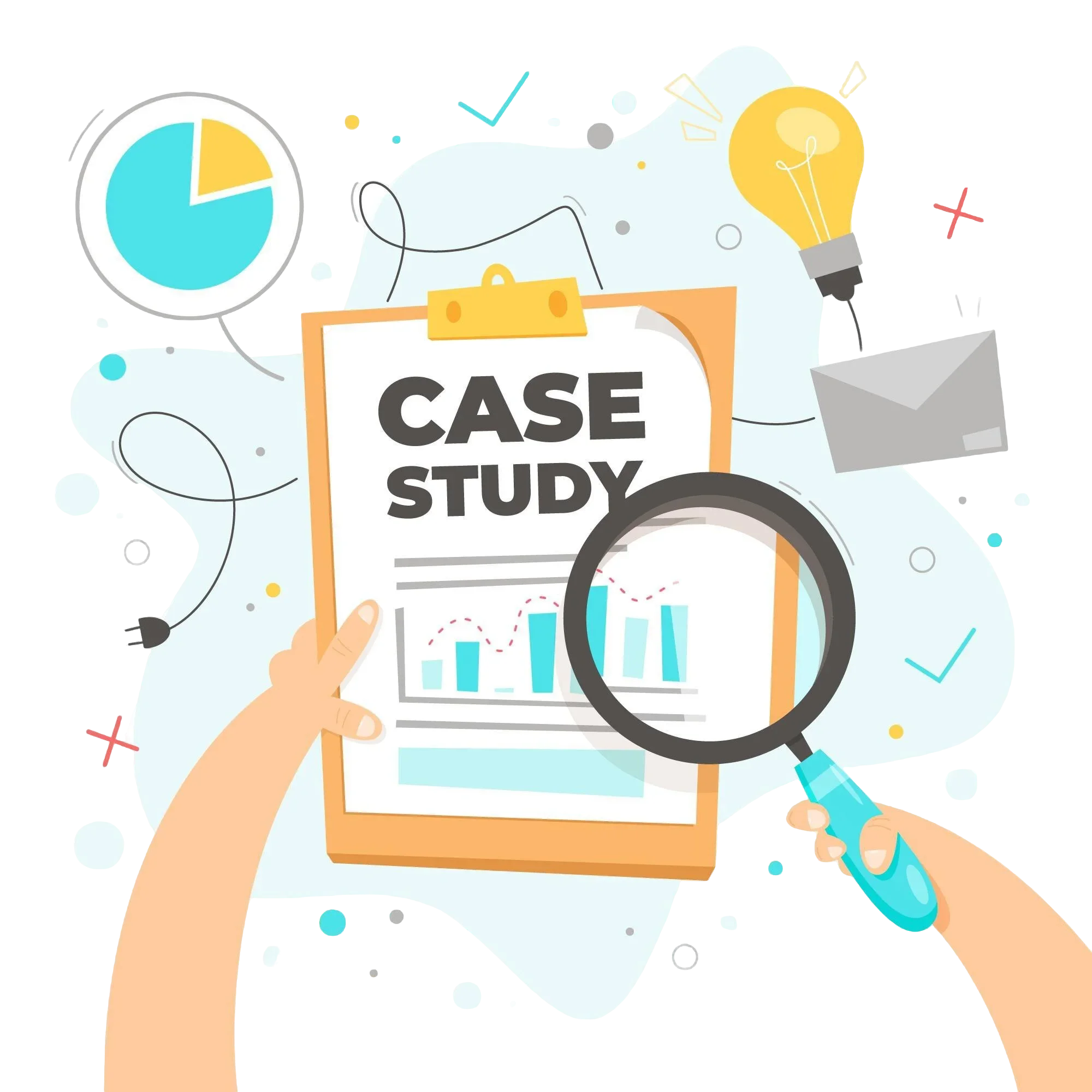 Comprehensive Case Study Analysis Research Methodology Clipart Illustration