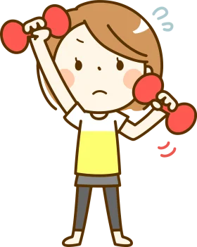 Determined Fitness Enthusiast Struggling with Dumbbell Exercise Clipart Illustration