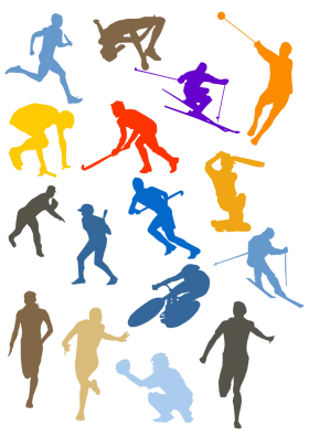 Dynamic Silhouettes of Athletes Engaging in Various Sports Clipart Collection