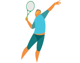 Dynamic Tennis Player Serving Stylized Sports Clipart Illustration Design