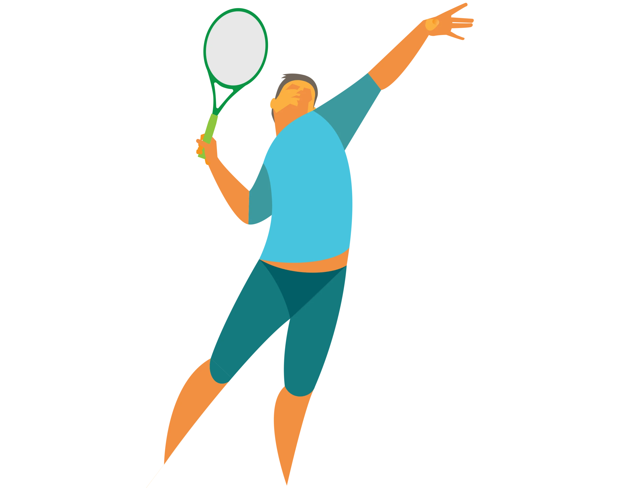Dynamic Tennis Player Serving Stylized Sports Clipart Illustration Design