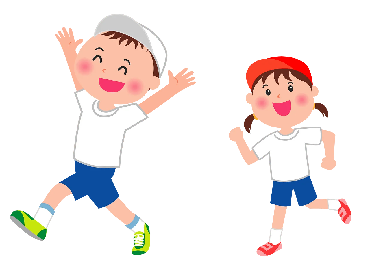 Energetic Kids in Sports Gear Clipart Illustration of Playful Children
