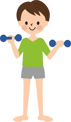 Fitness Enthusiast Performing Dumbbell Exercise Cartoon Clipart Illustration
