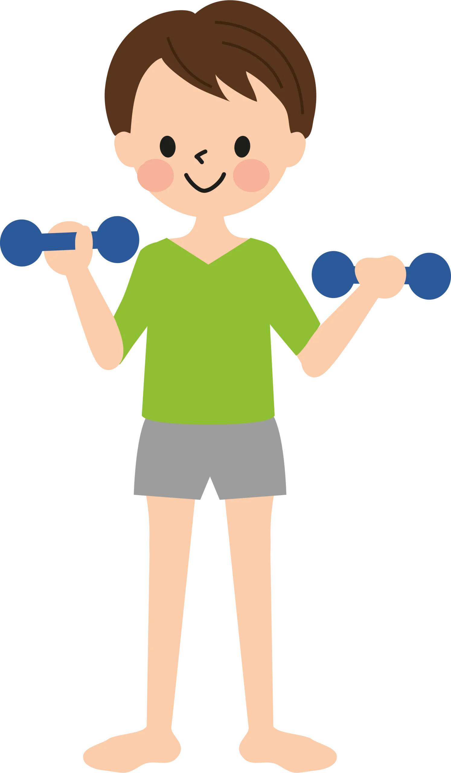 Fitness Enthusiast Performing Dumbbell Exercise Cartoon Clipart Illustration