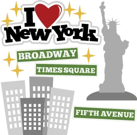 Iconic New York City Landmarks and Symbols Stylized Clipart Collection