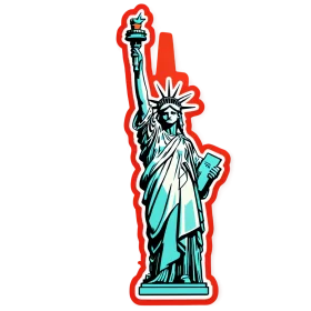 Iconic Statue of Liberty New York City Patriotic Americana Clipart Design