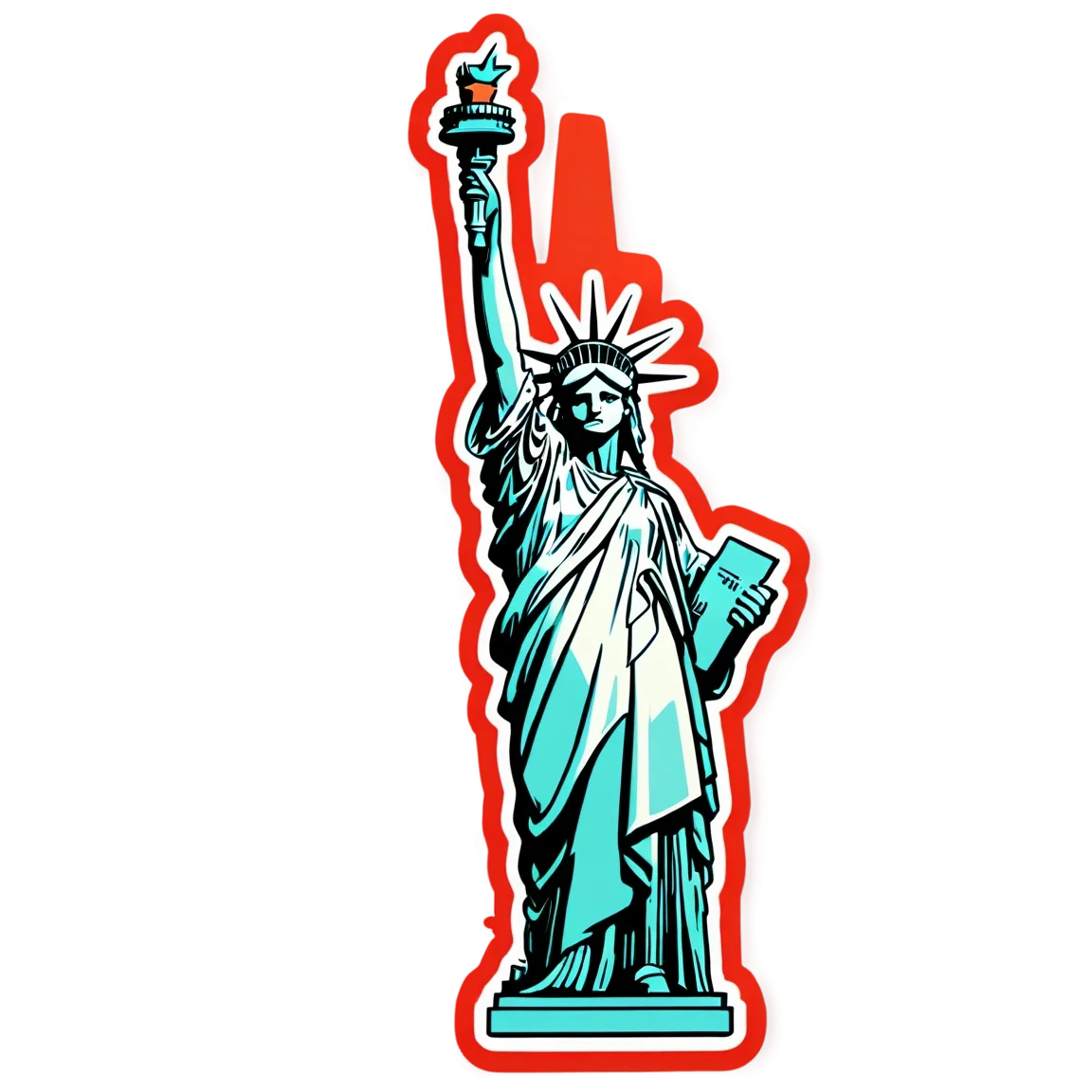 Iconic Statue of Liberty New York City Patriotic Americana Clipart Design