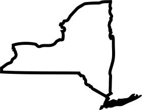 Minimalist Black Outline Clipart of New York State Silhouette Design