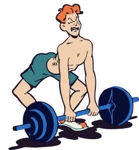 Muscular Fitness Enthusiast Performing Intense Weightlifting Clipart Illustration