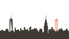 New York City Iconic Skyline Silhouette Minimalist Clipart Design