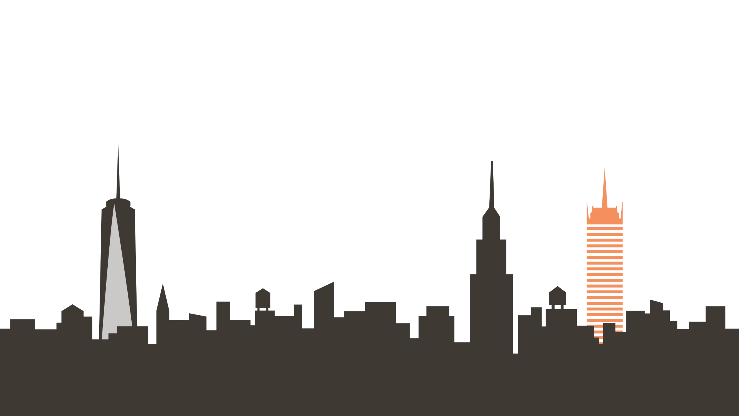 New York City Iconic Skyline Silhouette Minimalist Clipart Design
