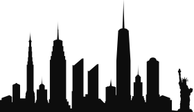 New York City Skyline Silhouette Minimalist Iconic Landmark Clipart Design
