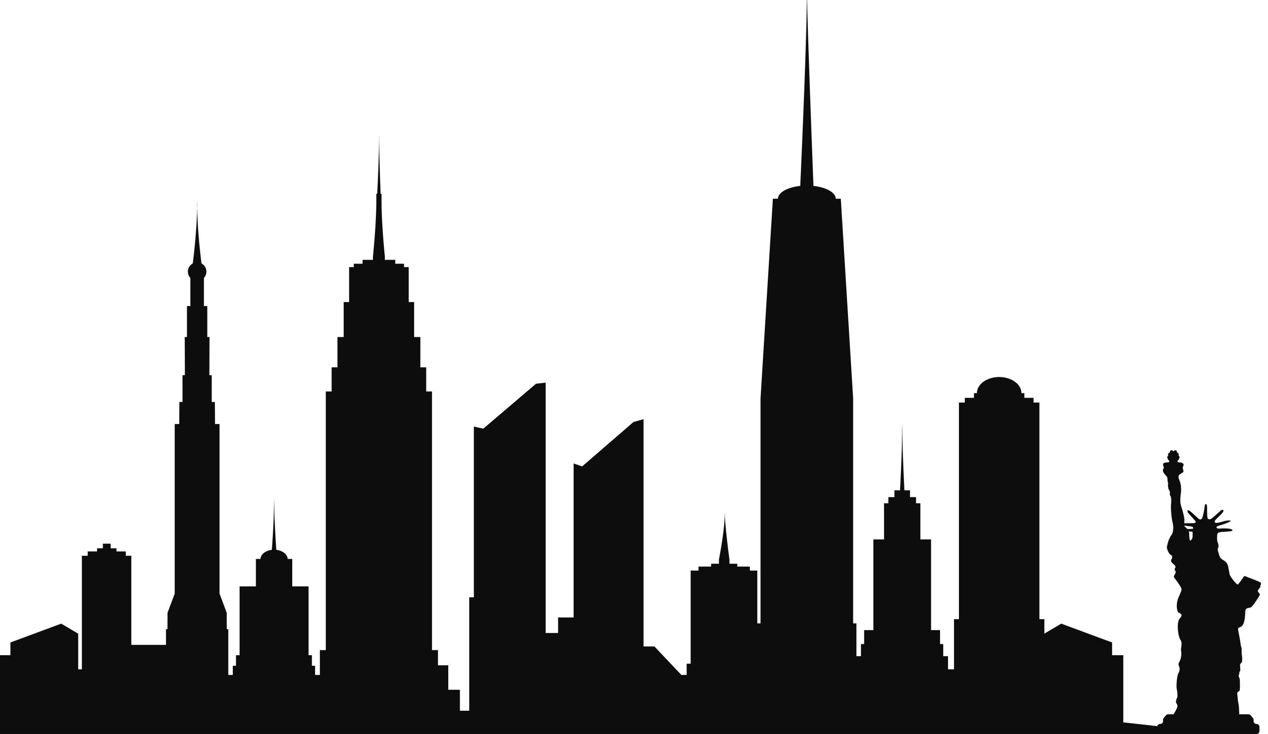 New York City Skyline Silhouette Minimalist Iconic Landmark Clipart Design