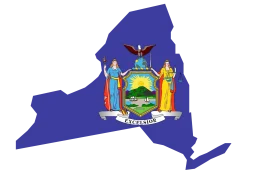 New York State Flag Silhouette Clipart - Patriotic Empire State Illustration
