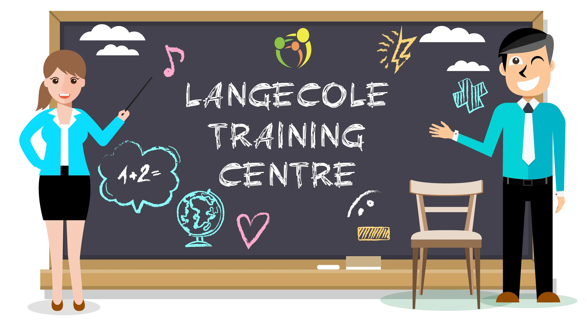 Professional Language School Training Centre Educational Clipart Illustration