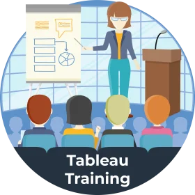 Professional Tableau Data Visualization Training Clipart Illustration