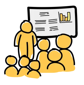Professional Training Session Clipart: Knowledge Sharing and Team Development