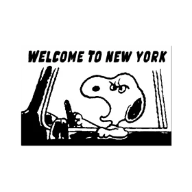 Snoopy's Playful Welcome to New York City Vintage Cartoon Clipart