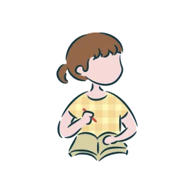 Studious Young Learner Engaged in Reading a Book - Educational Clipart Illustration